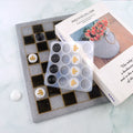 DM080 DIY Crystal Glue Drop Checkers International Chess Board Resin Mold Silicone Crown Chess Mirror Epoxy Mould