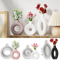DM1136 New Nordic Style Donut Concrete Vase Mold Gypsum Plaster Flowerpot Silicone Mold for Planter Making Flowers Preservation
