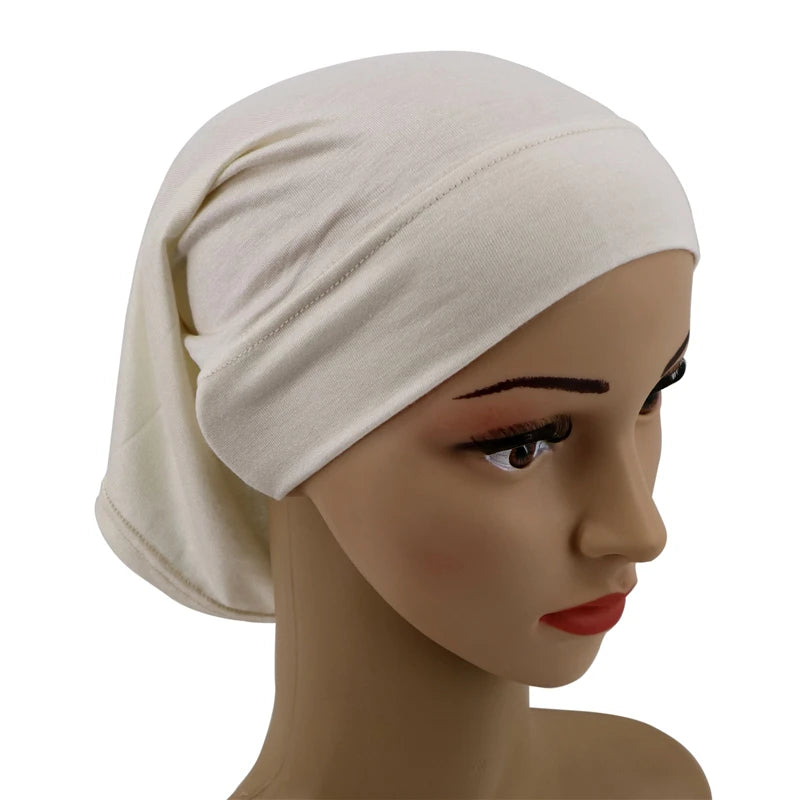 Cotton Bonnet Under Scarf Hat Cotton Head Cover Inner Muslim Inner Hijabs Cap Turban for Women