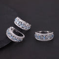W0383 Custom Jewelry Wholesale Rhodium Plated S925 Silver Swiss Blue Topaz Luxury Cluster Designs Light Blue Jewelry Set