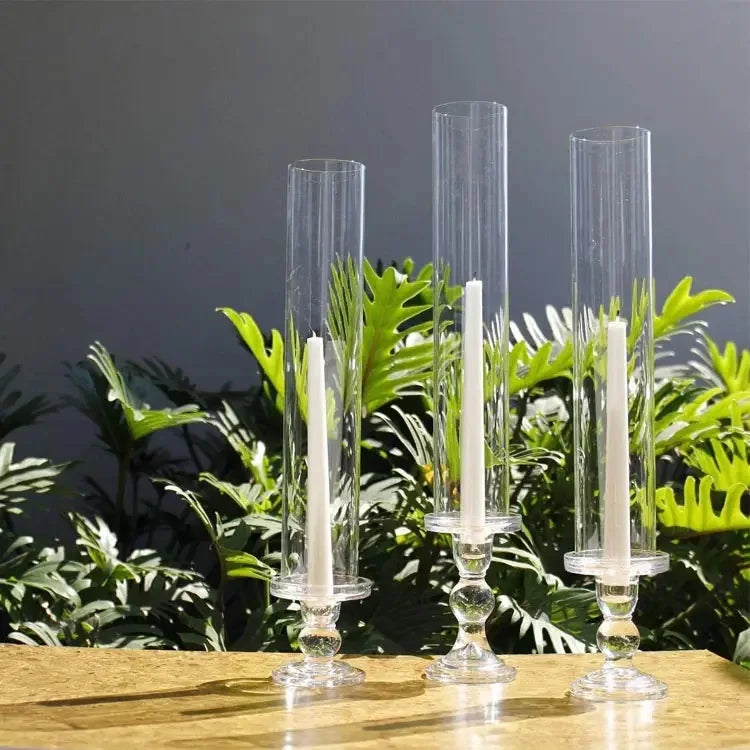 Open Flame Glass Cylinder Candle Holder Bottomless Tube Shade Available Multiple Sizes for Other Candle Holders Candle Jars