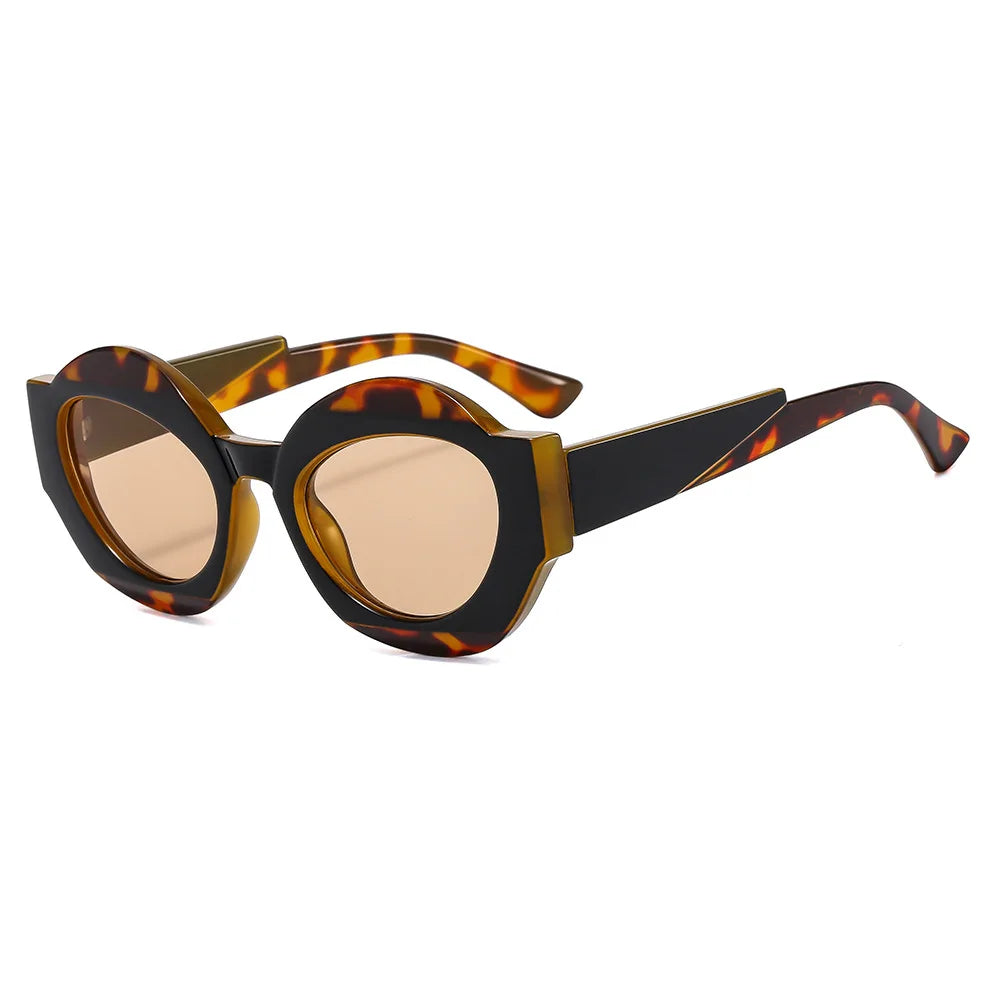 Frame Trend Color Matching New Vintage Designer Sunglasses Unisex Sunglasses Uv400 Protection Wide Size Sunglasses Round Frame