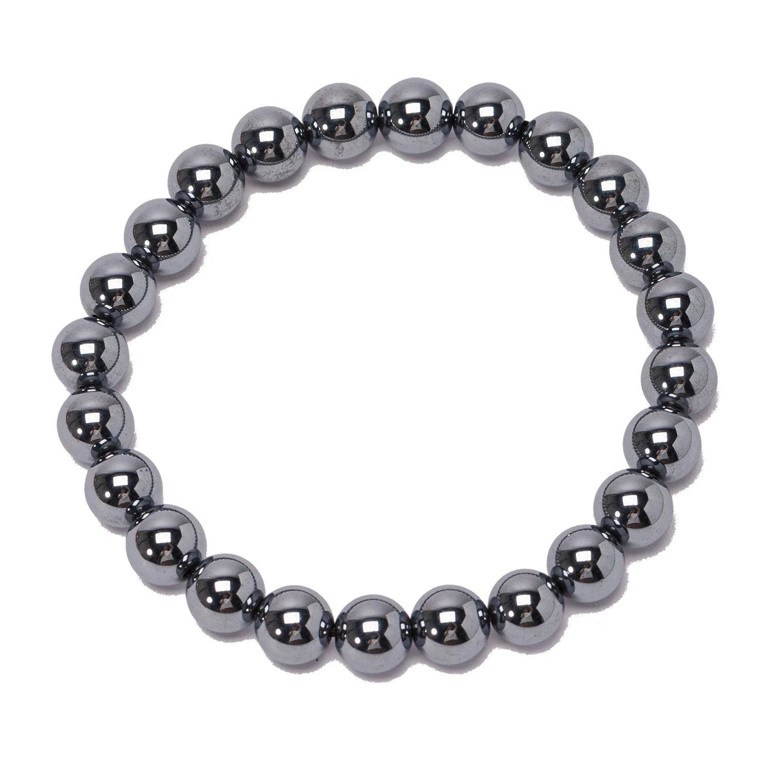 Popular 4mm/6mm/8mm/10mm/12mm Geometric Terahertz Stone Round Beaded Unisex Flexible Stylish Stretch Bracelet