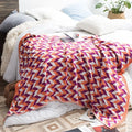 Xld Wearable 100% Cotton Chunky Knitted Throw Blanket for Sofa and Home Decoration Soft Warm Travel