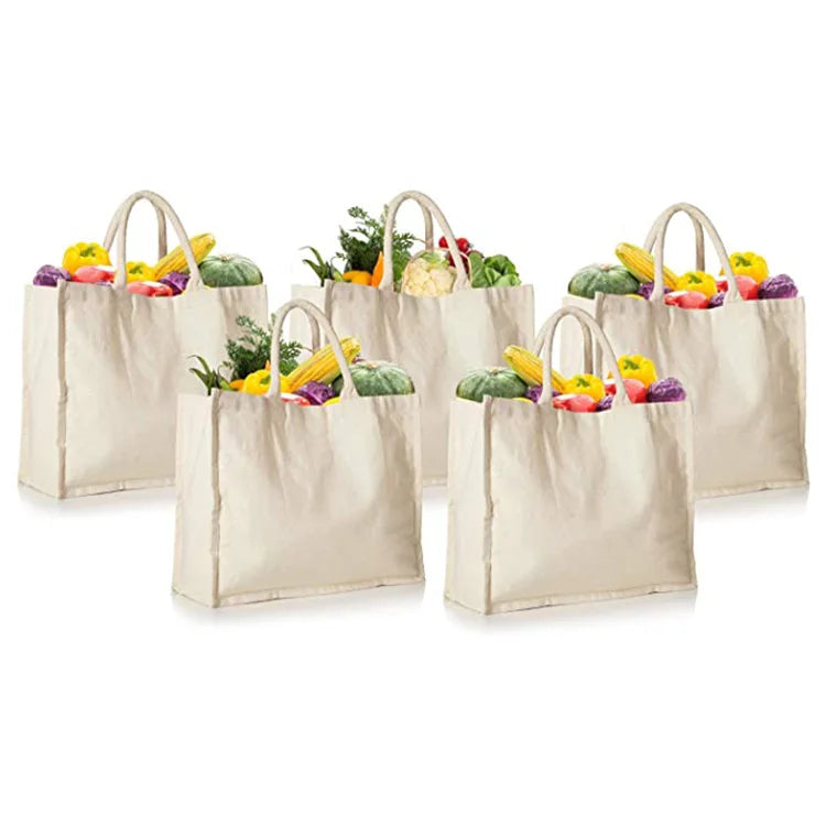 Manufacturer Direct Sales Grocery Shopping Tote Organic Cotton Bag Logo Printed Reusable Durable Coated Canvas Bag MegaBDM