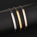 BS2002 Custom Engraved Personalized Jewelry 304 Stainless Steel Blank Bar ID Bracelet for Women