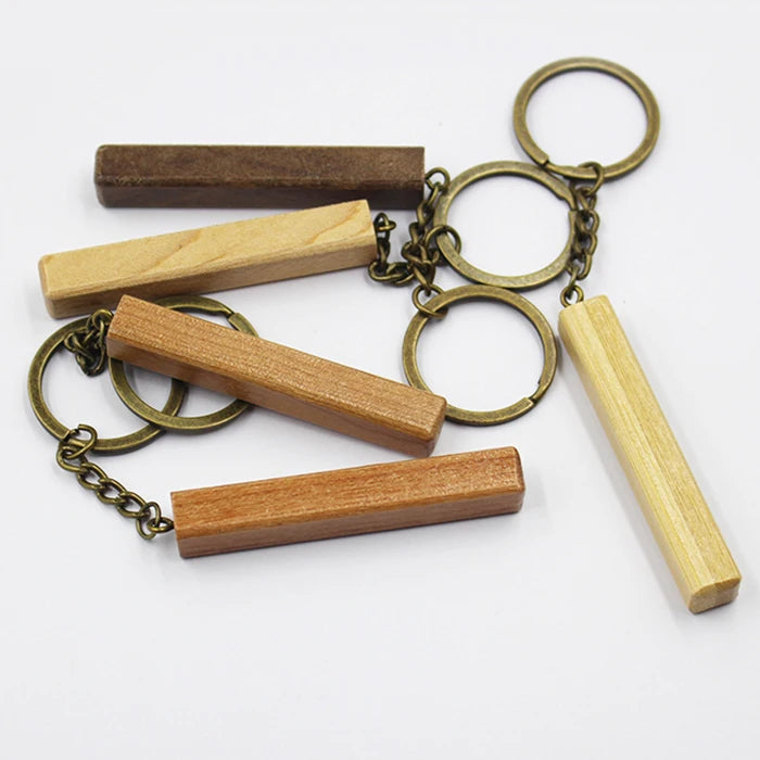 Sublimation Personalized Plain Metal Key Chains Leather Custom Laser Logo Engraved Blank Engraving Wood Keychain Woodkeychain