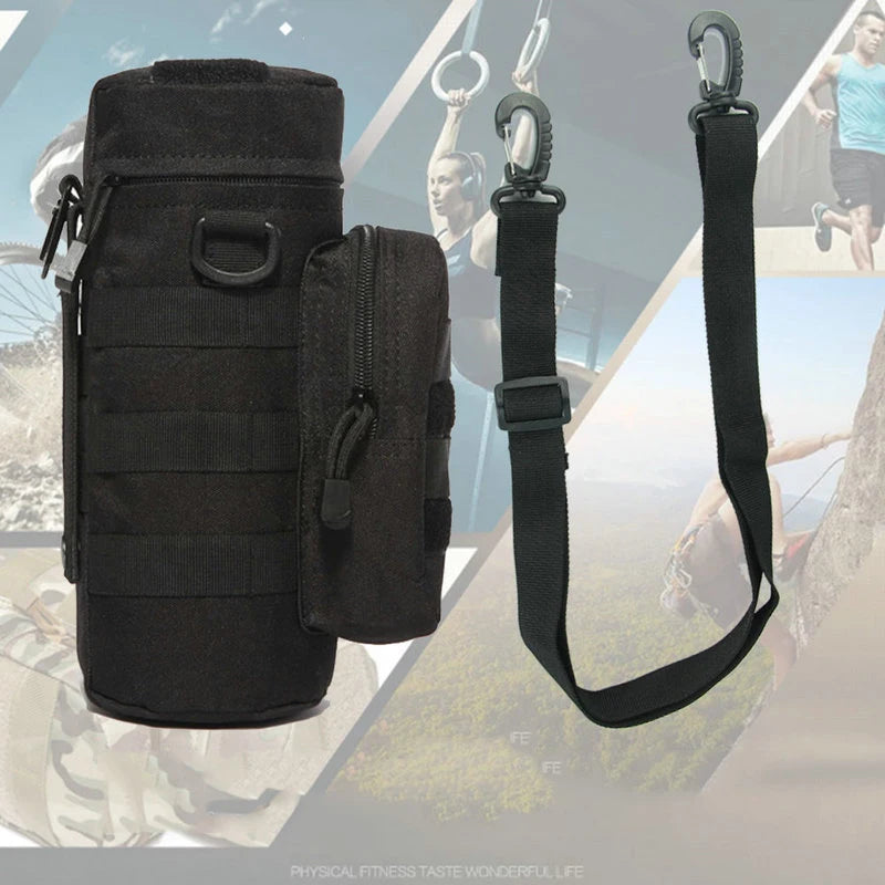 Outdoors Molle Water Bottle Pouch Tactical Gear Kettle Waist Shoulder Bag Tactical Molle Kettle Bag for Climbing Camping Hiking