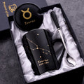 Ceramic 12 Horoscope Mug with Spoon Cover Gift  Students Black Cup