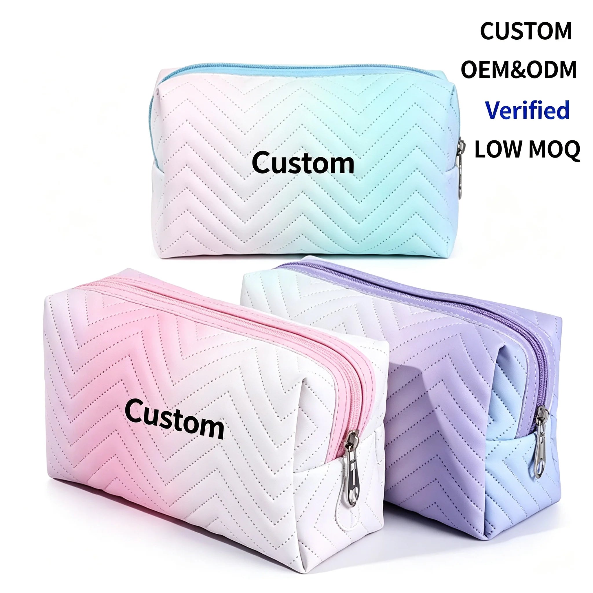 High Quality PU Waterproof Cosmetic Bag with Fashionable Zipper Closure Factory Direct New Product for Wholesale Sale