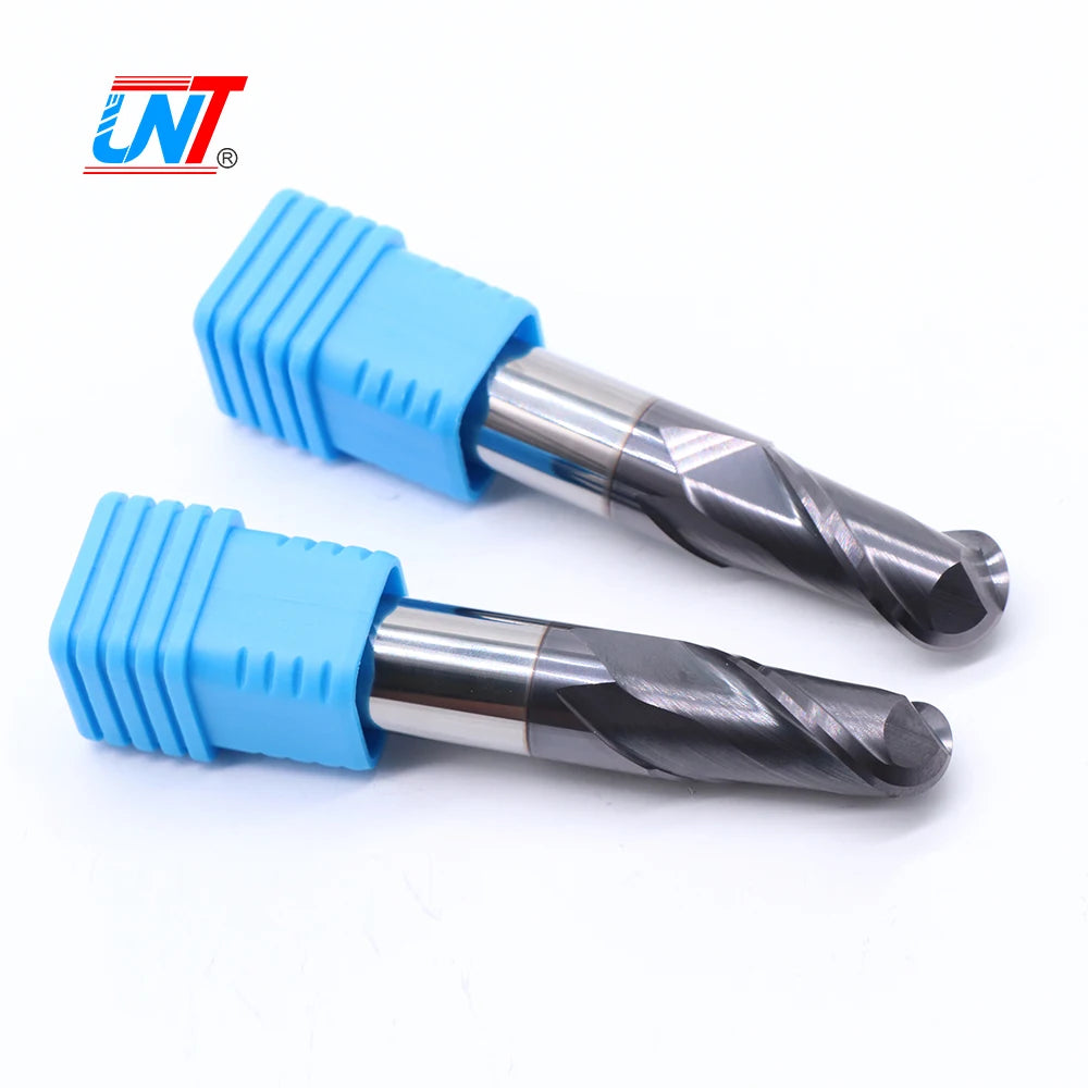 UNT Solid Tungsten Carbide CNC Cutting Tools HRC45 2 Flutes Ball Nose End Mill Cutters For Steel