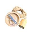 Retro Wooden Decorative Pendant Lamp Kit Screw Style Nature Color Ceiling Light Holder 3m Cable E26/E27 Base Switch 2-Year