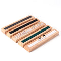 Popular Rectangular Black White Beige Green Gray Wood Rings Jewelry Display Tray Organizer Show Stand