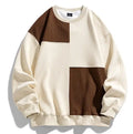 Factory Wholesale Cotton Crewneck Men Sweatshirt Oversized Corduroy Patchwork Sweatshirt for Men