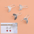 Retro Leaf Ear Hook 925 Sterling Silver Leaves Earing Hook With Loop for Earrings Jewelry Making Accessories Wholesale