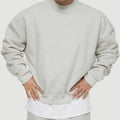 Luxury Mock Neck High Quality Sweatshirt Heavyweight Polyester Cotton Sweatshirt Custom Logo Blank Oversized Crewneck Sweatshirt
