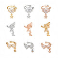 Elegant 5A Zircon Crystal Bow Knot Ear Cuff Cute Fashion Jewelry Non-Pierced Cartilage Clip-on Wrap Earrings Trendy Huggie Hoops
