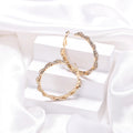 HOVANCI Post 18K Gold Plated Sparkling Diamond Hoop Earrings 45MM Circle Twisted Crystal Hoop Earrings