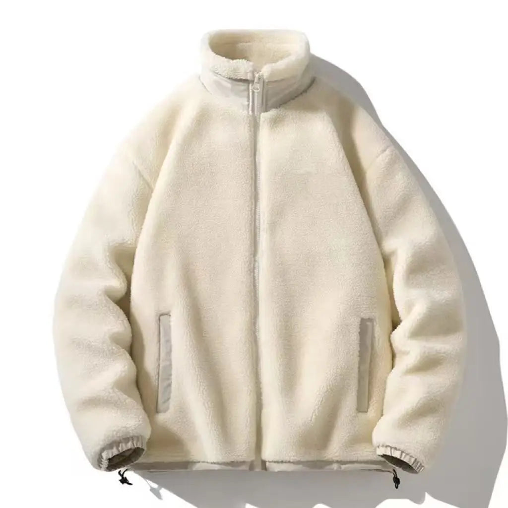 China Factory Mens Warm Sherpa Fleece Thick Windproof Breathable Winter Men's Classic Stand Collar OEM Service Casual Jacket