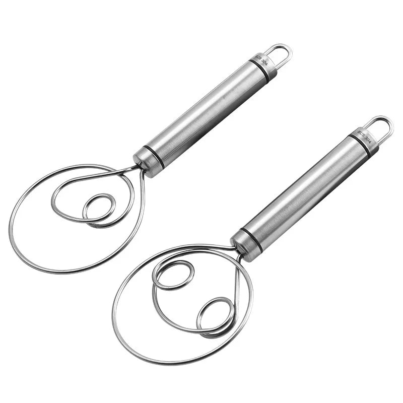 Danish Dutch Style Stainless Steel Dough Whisk Hand Mixer Kitchen Baking Tools for Home Kitchen Egg Beaters Type
