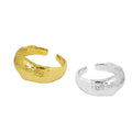 925 Sterling Silver Jewelry Wholesale Niche Adjustable Rings Tin Foil Irregular Simple Style Bump Surface Ring Designs for Girl