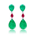 925 Silver Sterling Earrings Women Jewelry Cubic Zirconia Dangle Earrings Green Emerald Drop Earrings