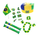Brazil Cheering World Football Fans Wig Caps Brazil Soccer Hand Flag Brazil Football Tattoo Sticker Wreath Cheer Stick