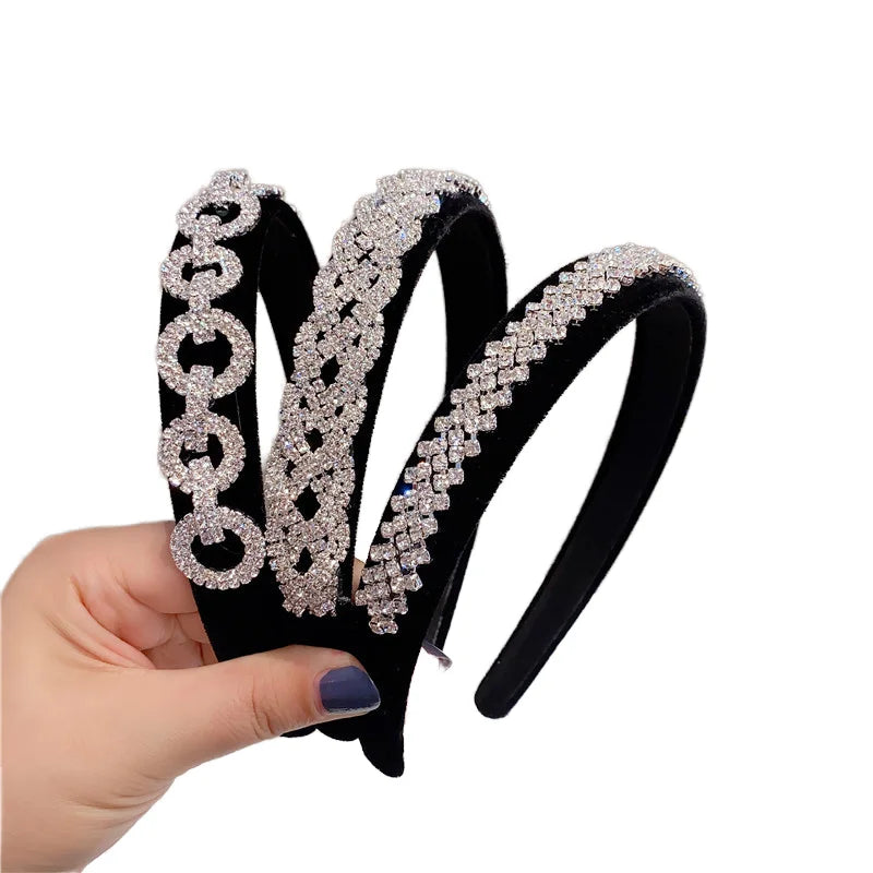 2022 Luxury Diamond Shiny Women's Headband Hot Jewelry Accessories with Rhinestone Hair Hoop