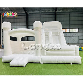 Party Rental White Bounce House with Ball Pit Inflatable Castle Water Slide Pool