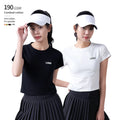 Women's 190 GSM 95% Cotton 5% Spandex Crop Tops Solid Color Elasticity Waist-Baring Custom Logo T-Shirts Summer Knitted Plain