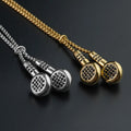 New Arrivals Stainless Steel Headset Design Charm Earphone Pendant Necklace Earplug Gold Steel Color