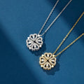 SC 925 Sterling Silver Necklace Four Hearts Diamond Zircon Pendant Necklace Gold Plated Leaf Clover Heart Necklaces
