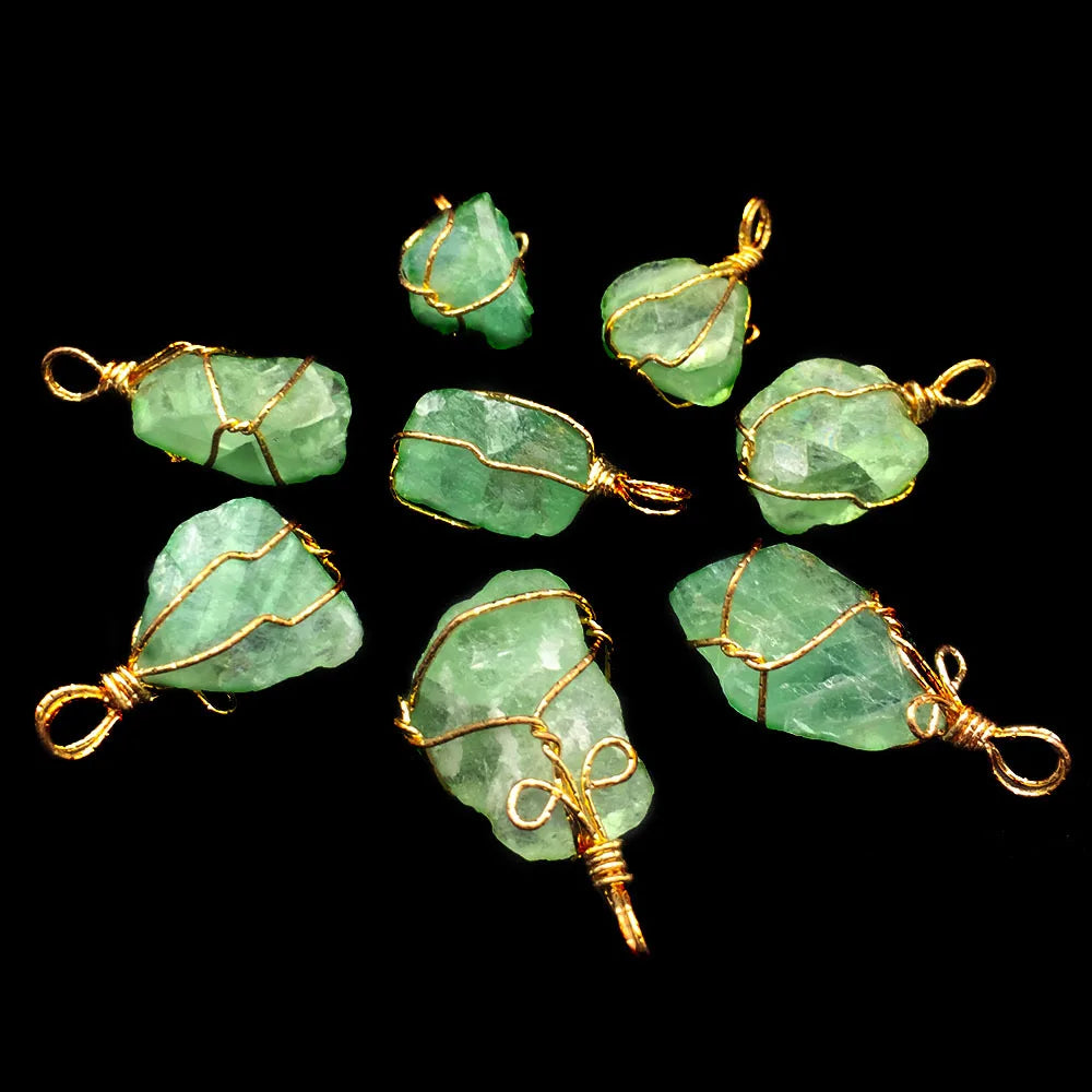 DIY Wholesale Flower Agate Fluorite Pendant