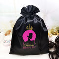 Luxury Wedding Packaging Satin Bags With Logo for Hair Bundles Drawstring Dust Bag Custom Jewelry Pouch