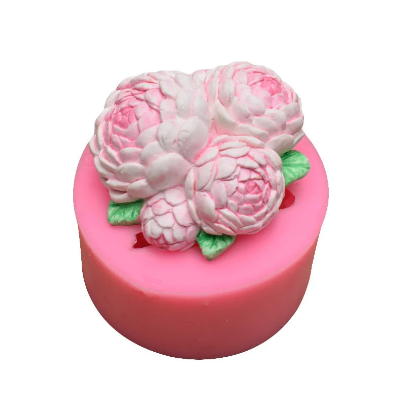 HY 3d Flower Bloom Rose Shape Silicone Molds for Cupcake Dessert Jelly Cake Decor Handmade Soap Candle Making