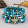 Heart Tree Of Life Charm Rope Bracelet Multi Layer Bohemian Jewelry Resin Charms Accessories for Women Beaded Bracelet & Bangle