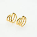Guangzhou Liwan Plaza Jewelry Gold Plated Copper Multi Layer No Pin Ear Clip Without Ear Hole Clip on Earring for Women