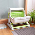 Semi-automatic Cat Litter Box Lazy Person No Need to Shovel Feces Big Cat Toilet Semi Enclosed Cat Litter Box
