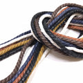 Free Sample 3-Strand Waxed Twist 4mm Diameter Transparent Tips Cotton Fabric Customizable Length Unisex Pair Shoe Laces for