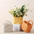 Modern Simple Ceramic Handbag Vase Small Tabletop Ornament with Fleshy Plants Lovely Balcony & Bathroom Decorations