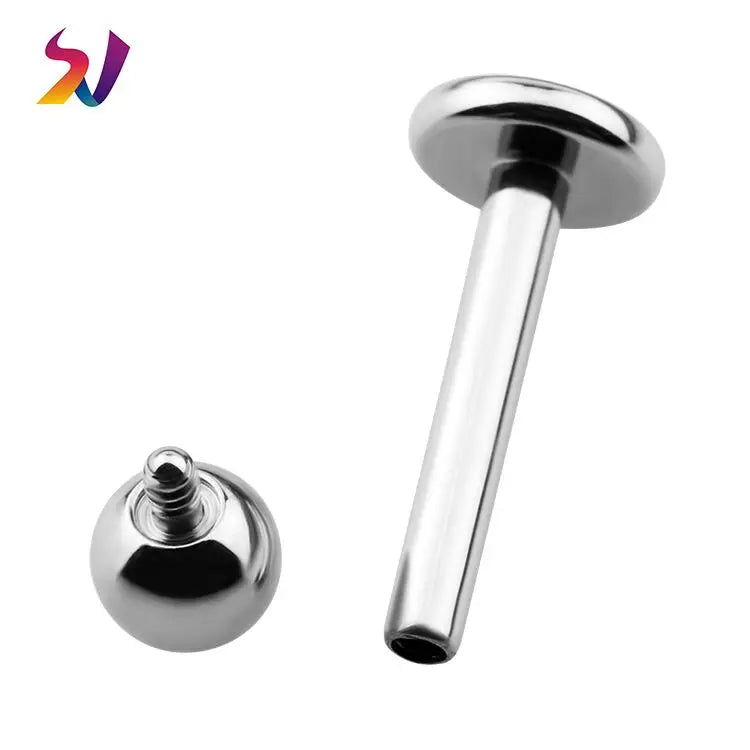 Titanium Nose Stud Ear Piercing Plain Ball Internally Threaded  Labret Body Piercing Jewelry