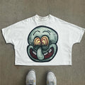 Wholesale Custom Logo Heavyweight Boxy Fit Screen Print Graphic T Shirts Streetwear 250 Gsm 100% Cotton Cropped Tees for Men