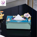 Modern Light Luxury Enamel Decoration Living Room Tabletop Cloisonne Tissue Box Paper Box for  Home Decoration