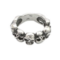 Index Finger Rings Stainless Steel Retro Trendy Hip-hop Personality Gothic Skull Charm Rings Silver Plated Invisible Setting