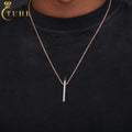 New Brand Design Rose Gold 925 Sterling Silver VVS Moissanite Diamond Iced Out Flame Necklace Set With Rope Chain for Women