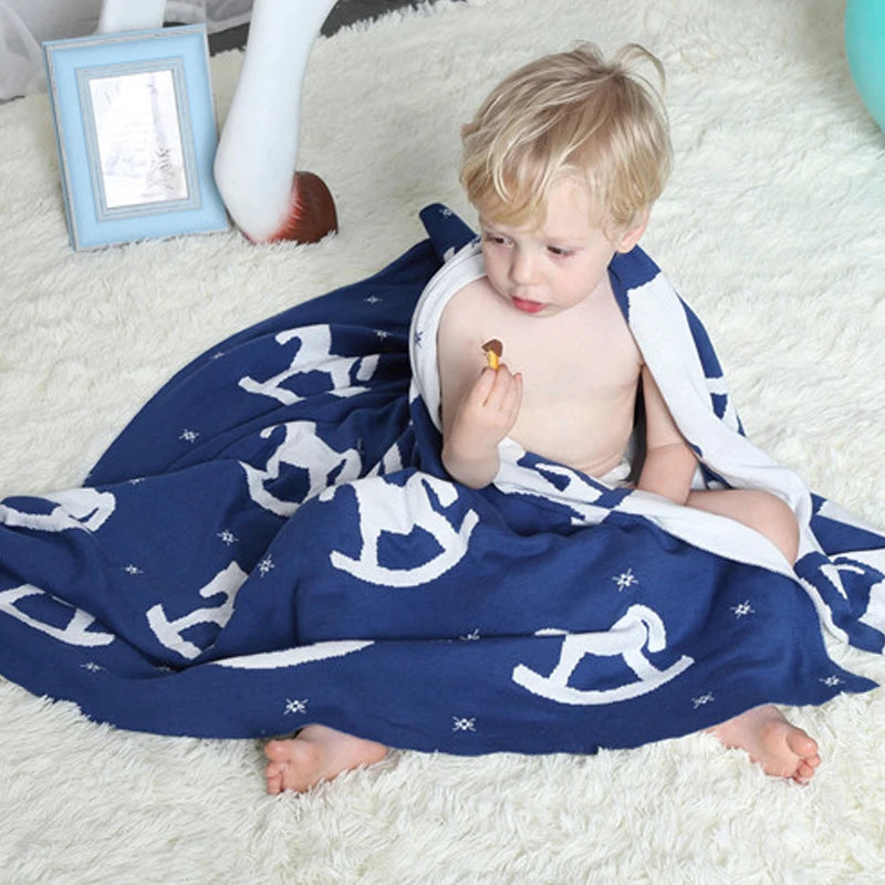 Mm Cotton Knitted Children Blanket New Pattern Manufacture Hot Sale Bed and Sofa Modern High Grade 100% Cotton Rectangular 1pc