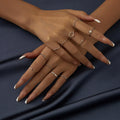 11Pcs/Set Fashion Punk Minimalist Midi Round Twist Ring Set for Women Simple O-shaped ripple plain ring Set