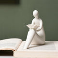 White Ceramic Hand Squeeze Painting Woman Character Crafts Sculpture Home Art Abstract Decoration