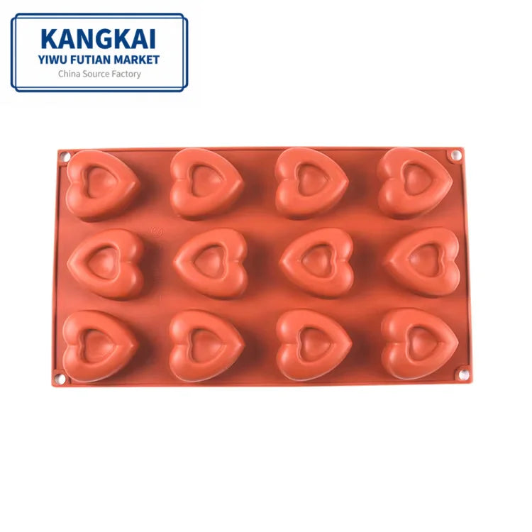 Wholesale Hot Sale Heat-Resistance Heart Shape Silicon Chocolate Bar Moulds Cake Mould Candy Mold