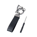 Wholesale New Design Custom Logo Carbon Fiber Leather Keys Keychain Organizer Smart Key Holder
